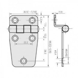 Петля с потайкой 66х36х12,7мм