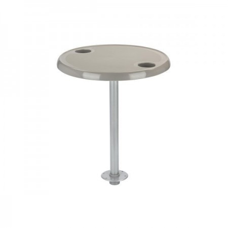 Набор круглый стол со стойкой цвет серый