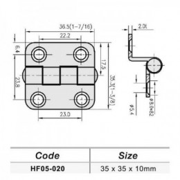 Петля Offset 35x35x10мм